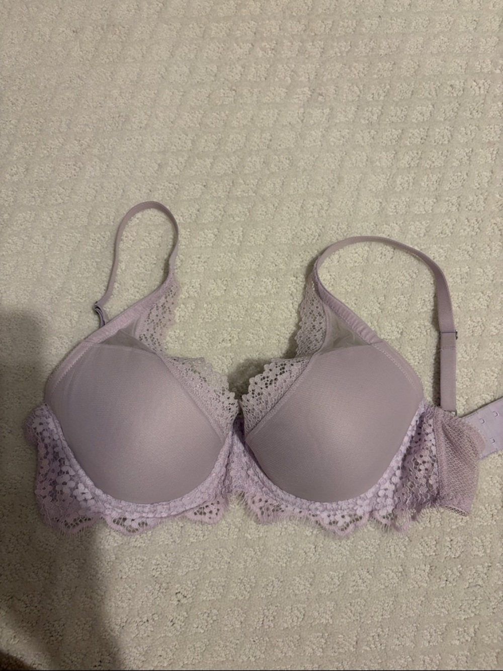 Victoria’s Secret Mini Floral Lace Plunge Demi Bra - Perfume / Lavender, 32DD